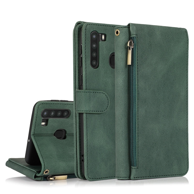 Skin-feel Crazy Horse Texture Zipper Wallet Bag Horizontal Flip Leather Case with Holder & Card Slots & Wallet & Lanyard, For Samsung Galaxy A11, For Samsung Galaxy A12, For Samsung Galaxy A20 / A30, For Samsung Galaxy A21, For Samsung Galaxy A21s     ...