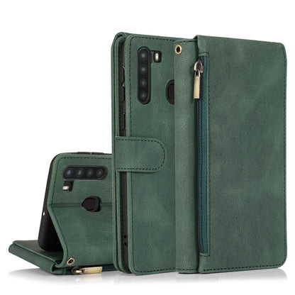 Skin-feel Crazy Horse Texture Zipper Wallet Bag Horizontal Flip Leather Case with Holder & Card Slots & Wallet & Lanyard, For Samsung Galaxy A11, For Samsung Galaxy A12, For Samsung Galaxy A20 / A30, For Samsung Galaxy A21, For Samsung Galaxy A21s     ...