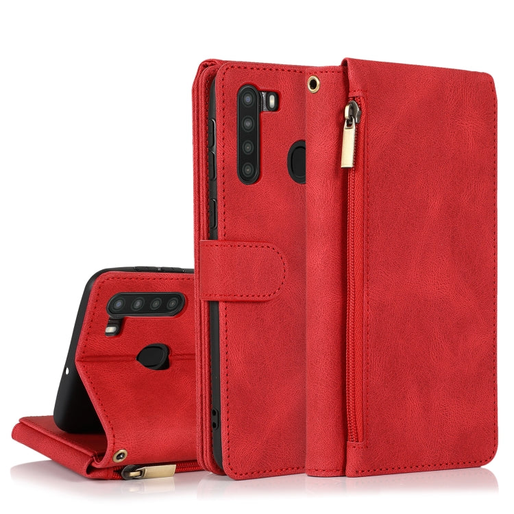 Skin-feel Crazy Horse Texture Zipper Wallet Bag Horizontal Flip Leather Case with Holder & Card Slots & Wallet & Lanyard, For Samsung Galaxy A11, For Samsung Galaxy A12, For Samsung Galaxy A20 / A30, For Samsung Galaxy A21, For Samsung Galaxy A21s     ...