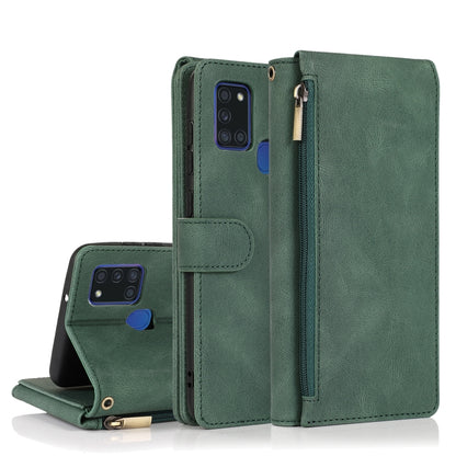 Skin-feel Crazy Horse Texture Zipper Wallet Bag Horizontal Flip Leather Case with Holder & Card Slots & Wallet & Lanyard, For Samsung Galaxy A11, For Samsung Galaxy A12, For Samsung Galaxy A20 / A30, For Samsung Galaxy A21, For Samsung Galaxy A21s     ...