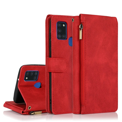 Skin-feel Crazy Horse Texture Zipper Wallet Bag Horizontal Flip Leather Case with Holder & Card Slots & Wallet & Lanyard, For Samsung Galaxy A11, For Samsung Galaxy A12, For Samsung Galaxy A20 / A30, For Samsung Galaxy A21, For Samsung Galaxy A21s     ...