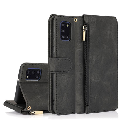 Skin-feel Crazy Horse Texture Zipper Wallet Bag Horizontal Flip Leather Case with Holder & Card Slots & Wallet & Lanyard, For Samsung Galaxy A11, For Samsung Galaxy A12, For Samsung Galaxy A20 / A30, For Samsung Galaxy A21, For Samsung Galaxy A21s     ...