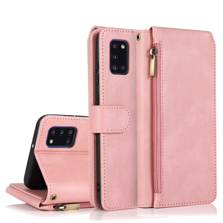 Skin-feel Crazy Horse Texture Zipper Wallet Bag Horizontal Flip Leather Case with Holder & Card Slots & Wallet & Lanyard, For Samsung Galaxy A11, For Samsung Galaxy A12, For Samsung Galaxy A20 / A30, For Samsung Galaxy A21, For Samsung Galaxy A21s     ...