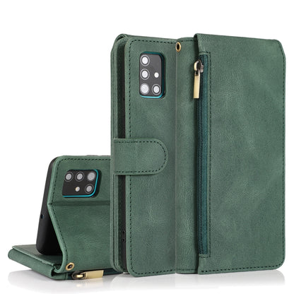 Skin-feel Crazy Horse Texture Zipper Wallet Bag Horizontal Flip Leather Case with Holder & Card Slots & Wallet & Lanyard, For Samsung Galaxy A51, For Samsung Galaxy A51 5G, For Samsung Galaxy A52 5G, For Samsung Galaxy A70, For Samsung Galaxy A71      ...