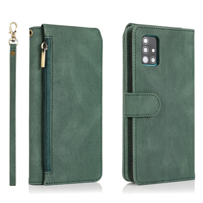 Skin-feel Crazy Horse Texture Zipper Wallet Bag Horizontal Flip Leather Case with Holder & Card Slots & Wallet & Lanyard, For Samsung Galaxy A51, For Samsung Galaxy A51 5G, For Samsung Galaxy A52 5G, For Samsung Galaxy A70, For Samsung Galaxy A71      ...