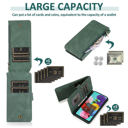 Skin-feel Crazy Horse Texture Zipper Wallet Bag Horizontal Flip Leather Case with Holder & Card Slots & Wallet & Lanyard, For Samsung Galaxy A51, For Samsung Galaxy A51 5G, For Samsung Galaxy A52 5G, For Samsung Galaxy A70, For Samsung Galaxy A71      ...