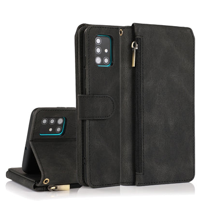 Skin-feel Crazy Horse Texture Zipper Wallet Bag Horizontal Flip Leather Case with Holder & Card Slots & Wallet & Lanyard, For Samsung Galaxy A51, For Samsung Galaxy A51 5G, For Samsung Galaxy A52 5G, For Samsung Galaxy A70, For Samsung Galaxy A71      ...