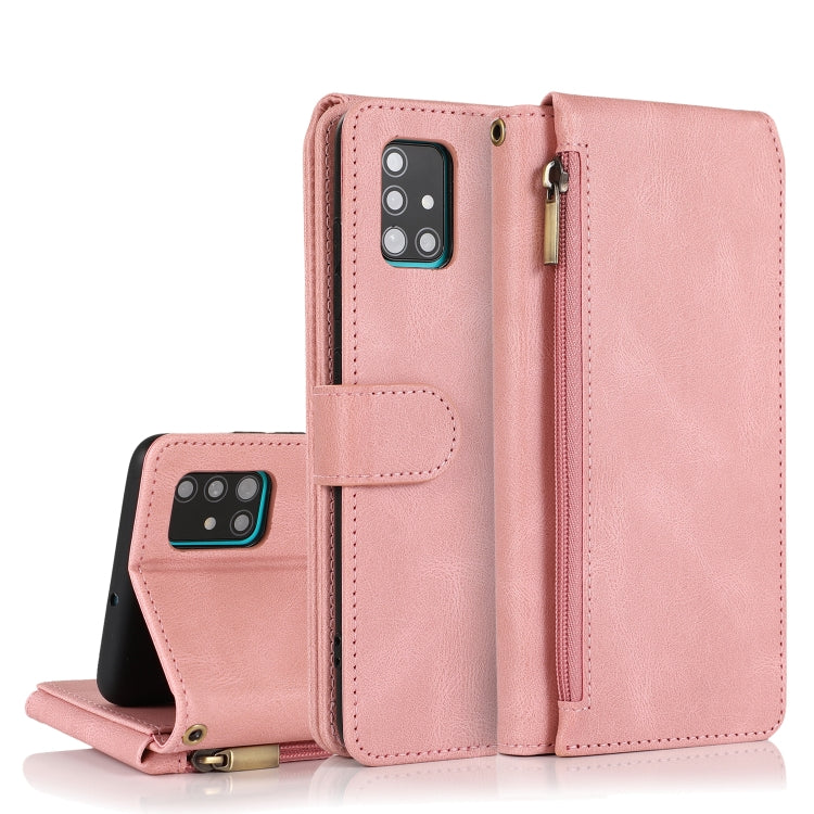 Skin-feel Crazy Horse Texture Zipper Wallet Bag Horizontal Flip Leather Case with Holder & Card Slots & Wallet & Lanyard, For Samsung Galaxy A51, For Samsung Galaxy A51 5G, For Samsung Galaxy A52 5G, For Samsung Galaxy A70, For Samsung Galaxy A71      ...