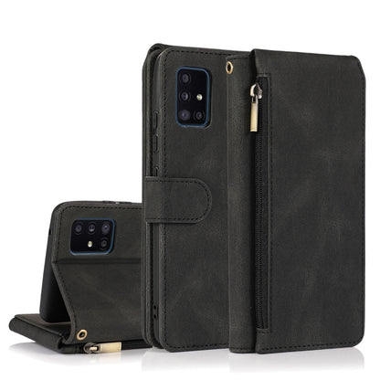 Skin-feel Crazy Horse Texture Zipper Wallet Bag Horizontal Flip Leather Case with Holder & Card Slots & Wallet & Lanyard, For Samsung Galaxy A51, For Samsung Galaxy A51 5G, For Samsung Galaxy A52 5G, For Samsung Galaxy A70, For Samsung Galaxy A71      ...
