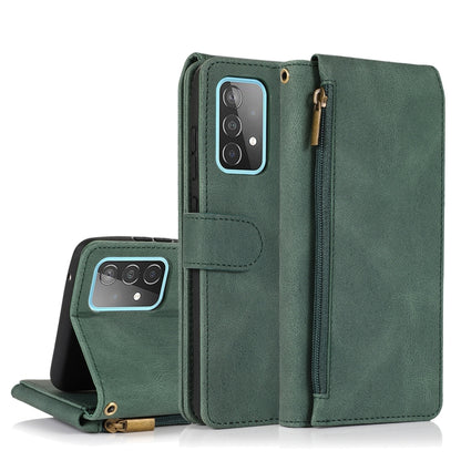 Skin-feel Crazy Horse Texture Zipper Wallet Bag Horizontal Flip Leather Case with Holder & Card Slots & Wallet & Lanyard, For Samsung Galaxy A51, For Samsung Galaxy A51 5G, For Samsung Galaxy A52 5G, For Samsung Galaxy A70, For Samsung Galaxy A71      ...