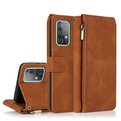 Skin-feel Crazy Horse Texture Zipper Wallet Bag Horizontal Flip Leather Case with Holder & Card Slots & Wallet & Lanyard, For Samsung Galaxy A51, For Samsung Galaxy A51 5G, For Samsung Galaxy A52 5G, For Samsung Galaxy A70, For Samsung Galaxy A71      ...