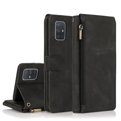 Skin-feel Crazy Horse Texture Zipper Wallet Bag Horizontal Flip Leather Case with Holder & Card Slots & Wallet & Lanyard, For Samsung Galaxy A51, For Samsung Galaxy A51 5G, For Samsung Galaxy A52 5G, For Samsung Galaxy A70, For Samsung Galaxy A71      ...