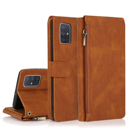 Skin-feel Crazy Horse Texture Zipper Wallet Bag Horizontal Flip Leather Case with Holder & Card Slots & Wallet & Lanyard, For Samsung Galaxy A51, For Samsung Galaxy A51 5G, For Samsung Galaxy A52 5G, For Samsung Galaxy A70, For Samsung Galaxy A71      ...