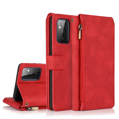 Skin-feel Crazy Horse Texture Zipper Wallet Bag Horizontal Flip Leather Case with Holder & Card Slots & Wallet & Lanyard, For Samsung Galaxy A51, For Samsung Galaxy A51 5G, For Samsung Galaxy A52 5G, For Samsung Galaxy A70, For Samsung Galaxy A71      ...