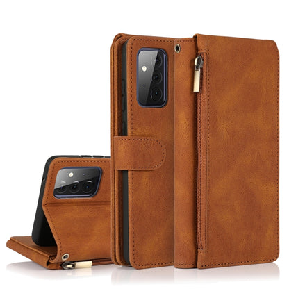 Skin-feel Crazy Horse Texture Zipper Wallet Bag Horizontal Flip Leather Case with Holder & Card Slots & Wallet & Lanyard, For Samsung Galaxy A51, For Samsung Galaxy A51 5G, For Samsung Galaxy A52 5G, For Samsung Galaxy A70, For Samsung Galaxy A71      ...