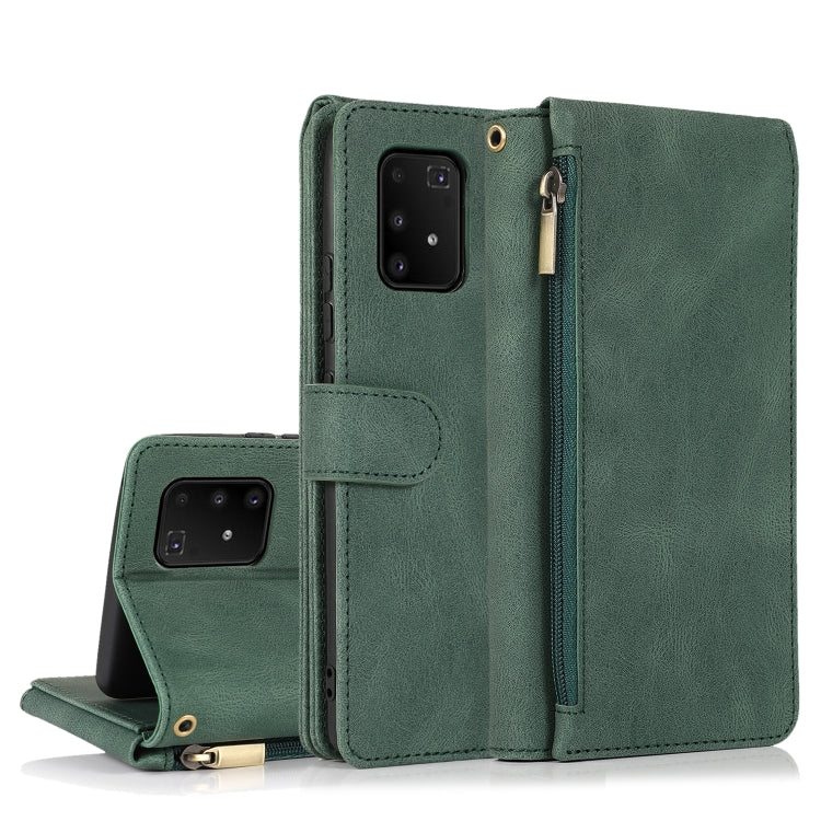 Skin-feel Crazy Horse Texture Zipper Wallet Bag Horizontal Flip Leather Case with Holder & Card Slots & Wallet & Lanyard, For Samsung Galaxy A51, For Samsung Galaxy A51 5G, For Samsung Galaxy A52 5G, For Samsung Galaxy A70, For Samsung Galaxy A71      ...