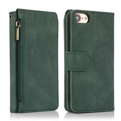 Skin-feel Crazy Horse Texture Zipper Wallet Bag Horizontal Flip Leather Case with Holder & Card Slots & Wallet & Lanyard, For iPhone 6, For iPhone 6 Plus, For iPhone SE 2022 / SE 2020 / 8 / 7, For iPhone 8 Plus / 7 Plus, For iPhone XS / X, For iPhone X...