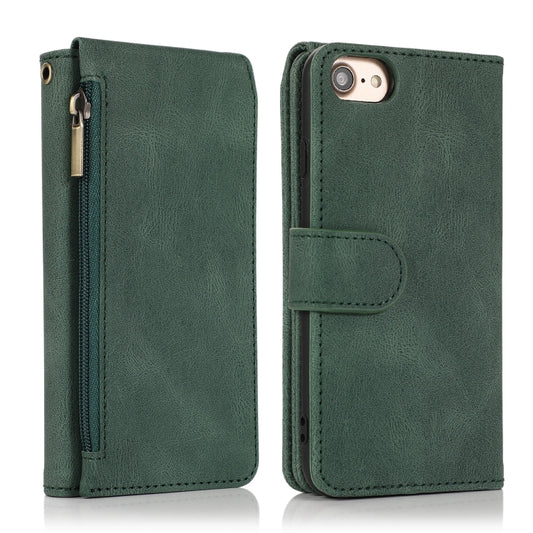 Skin-feel Crazy Horse Texture Zipper Wallet Bag Horizontal Flip Leather Case with Holder & Card Slots & Wallet & Lanyard, For iPhone 6, For iPhone 6 Plus, For iPhone SE 2022 / SE 2020 / 8 / 7, For iPhone 8 Plus / 7 Plus, For iPhone XS / X, For iPhone X...