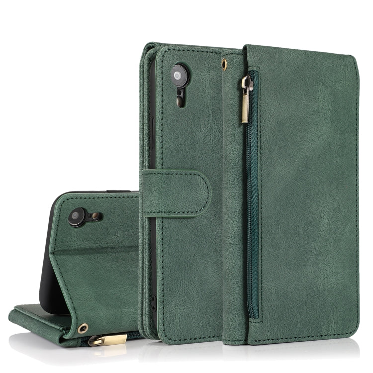 Skin-feel Crazy Horse Texture Zipper Wallet Bag Horizontal Flip Leather Case with Holder & Card Slots & Wallet & Lanyard, For iPhone 6, For iPhone 6 Plus, For iPhone SE 2022 / SE 2020 / 8 / 7, For iPhone 8 Plus / 7 Plus, For iPhone XS / X, For iPhone X...