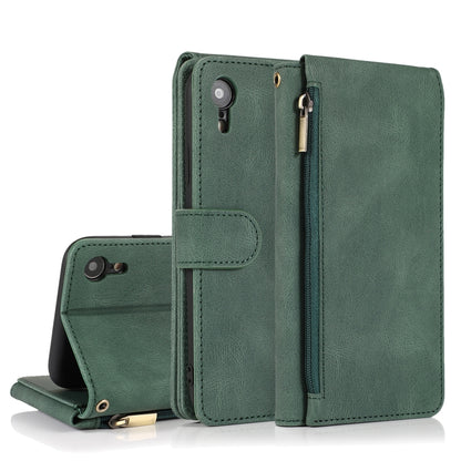 Skin-feel Crazy Horse Texture Zipper Wallet Bag Horizontal Flip Leather Case with Holder & Card Slots & Wallet & Lanyard, For iPhone 6, For iPhone 6 Plus, For iPhone SE 2022 / SE 2020 / 8 / 7, For iPhone 8 Plus / 7 Plus, For iPhone XS / X, For iPhone X...