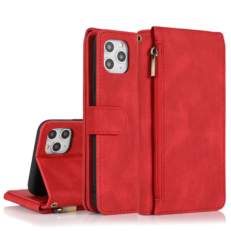 Skin-feel Crazy Horse Texture Zipper Wallet Bag Horizontal Flip Leather Case with Holder & Card Slots & Wallet & Lanyard, For iPhone 6, For iPhone 6 Plus, For iPhone SE 2022 / SE 2020 / 8 / 7, For iPhone 8 Plus / 7 Plus, For iPhone XS / X, For iPhone X...