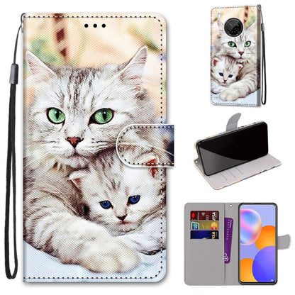 Coloured Drawing Cross Texture Horizontal Flip PU Leather Case with Holder & Card Slots & Wallet & Lanyard, For LG Stylo 7 5G, For Huawei Y9a, For Honor 10X Lite