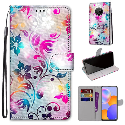 Coloured Drawing Cross Texture Horizontal Flip PU Leather Case with Holder & Card Slots & Wallet & Lanyard, For LG Stylo 7 5G, For Huawei Y9a, For Honor 10X Lite