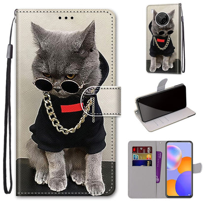 Coloured Drawing Cross Texture Horizontal Flip PU Leather Case with Holder & Card Slots & Wallet & Lanyard, For LG Stylo 7 5G, For Huawei Y9a, For Honor 10X Lite