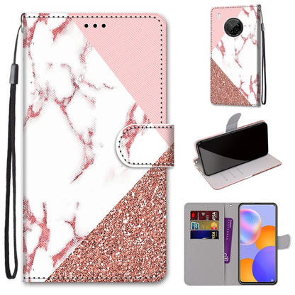 Coloured Drawing Cross Texture Horizontal Flip PU Leather Case with Holder & Card Slots & Wallet & Lanyard, For LG Stylo 7 5G, For Huawei Y9a, For Honor 10X Lite