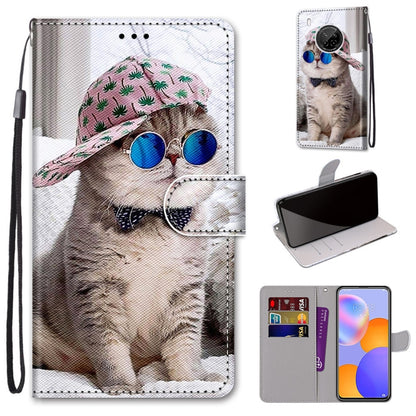 Coloured Drawing Cross Texture Horizontal Flip PU Leather Case with Holder & Card Slots & Wallet & Lanyard, For LG Stylo 7 5G, For Huawei Y9a, For Honor 10X Lite