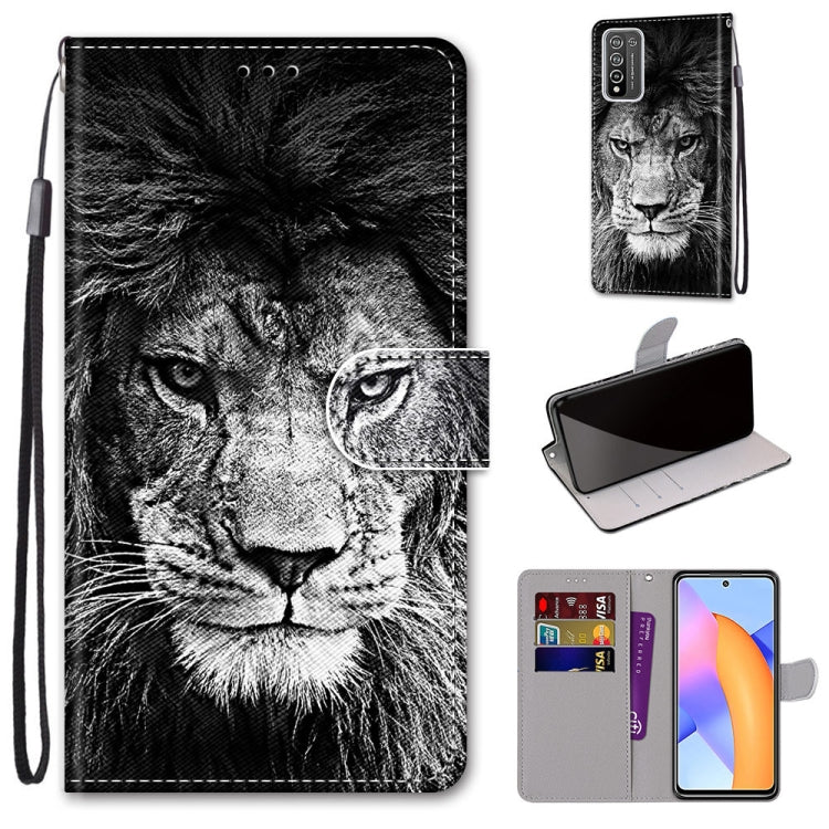 Coloured Drawing Cross Texture Horizontal Flip PU Leather Case with Holder & Card Slots & Wallet & Lanyard, For LG Stylo 7 5G, For Huawei Y9a, For Honor 10X Lite