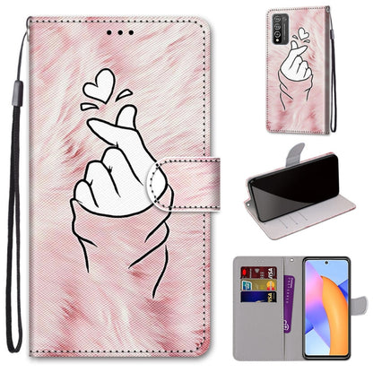 Coloured Drawing Cross Texture Horizontal Flip PU Leather Case with Holder & Card Slots & Wallet & Lanyard, For LG Stylo 7 5G, For Huawei Y9a, For Honor 10X Lite