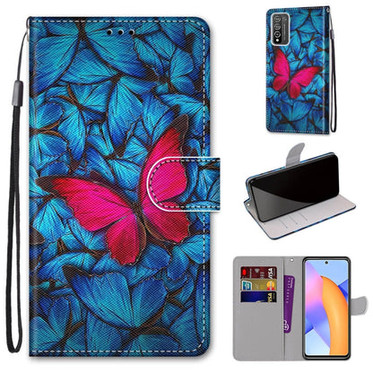 Coloured Drawing Cross Texture Horizontal Flip PU Leather Case with Holder & Card Slots & Wallet & Lanyard, For LG Stylo 7 5G, For Huawei Y9a, For Honor 10X Lite