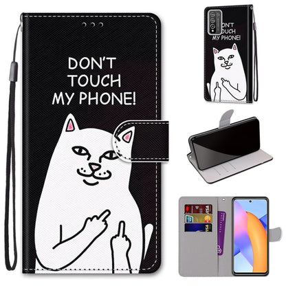Coloured Drawing Cross Texture Horizontal Flip PU Leather Case with Holder & Card Slots & Wallet & Lanyard, For LG Stylo 7 5G, For Huawei Y9a, For Honor 10X Lite