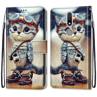 Coloured Drawing Cross Texture Horizontal Flip PU Leather Case with Holder & Card Slots & Wallet & Lanyard, For Nokia 2.4, For Nokia 3.4