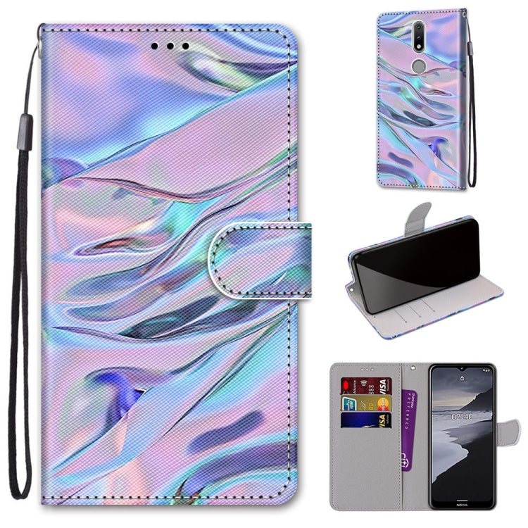 Coloured Drawing Cross Texture Horizontal Flip PU Leather Case with Holder & Card Slots & Wallet & Lanyard, For Nokia 2.4, For Nokia 3.4
