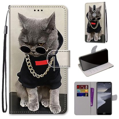 Coloured Drawing Cross Texture Horizontal Flip PU Leather Case with Holder & Card Slots & Wallet & Lanyard, For Nokia 2.4, For Nokia 3.4