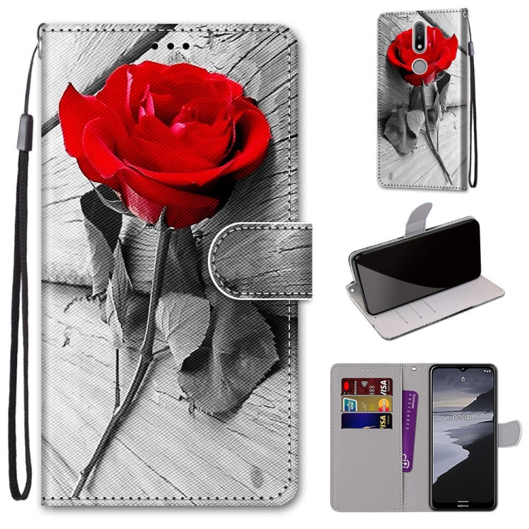 Coloured Drawing Cross Texture Horizontal Flip PU Leather Case with Holder & Card Slots & Wallet & Lanyard, For Nokia 2.4, For Nokia 3.4