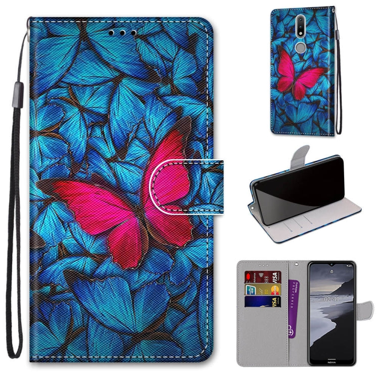 Coloured Drawing Cross Texture Horizontal Flip PU Leather Case with Holder & Card Slots & Wallet & Lanyard, For Nokia 2.4, For Nokia 3.4