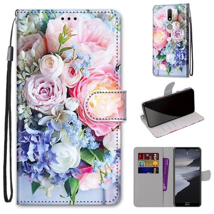 Coloured Drawing Cross Texture Horizontal Flip PU Leather Case with Holder & Card Slots & Wallet & Lanyard, For Nokia 2.4, For Nokia 3.4
