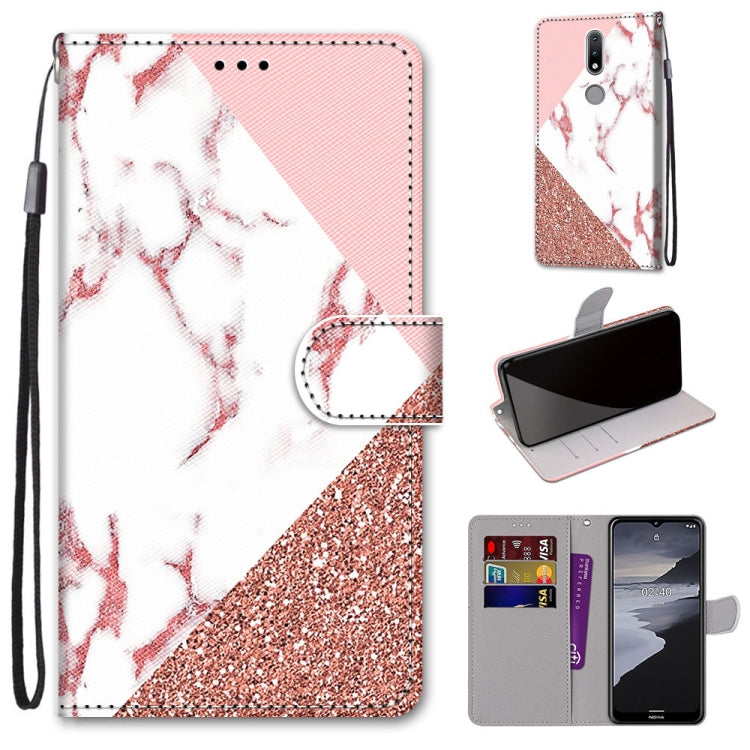 Coloured Drawing Cross Texture Horizontal Flip PU Leather Case with Holder & Card Slots & Wallet & Lanyard, For Nokia 2.4, For Nokia 3.4