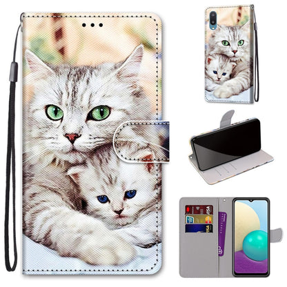 Coloured Drawing Cross Texture Horizontal Flip PU Leather Case with Holder & Card Slots & Wallet & Lanyard, For Samsung Galaxy A02 / M02, For Samsung Galaxy A02s / M02s