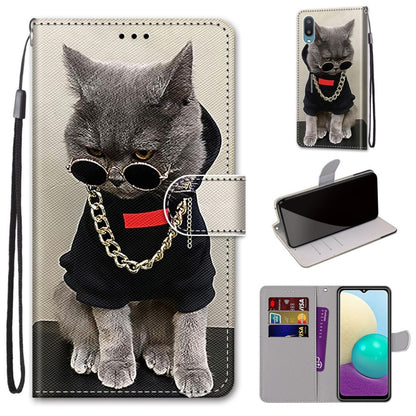 Coloured Drawing Cross Texture Horizontal Flip PU Leather Case with Holder & Card Slots & Wallet & Lanyard, For Samsung Galaxy A02 / M02, For Samsung Galaxy A02s / M02s
