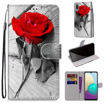 Coloured Drawing Cross Texture Horizontal Flip PU Leather Case with Holder & Card Slots & Wallet & Lanyard, For Samsung Galaxy A02 / M02, For Samsung Galaxy A02s / M02s