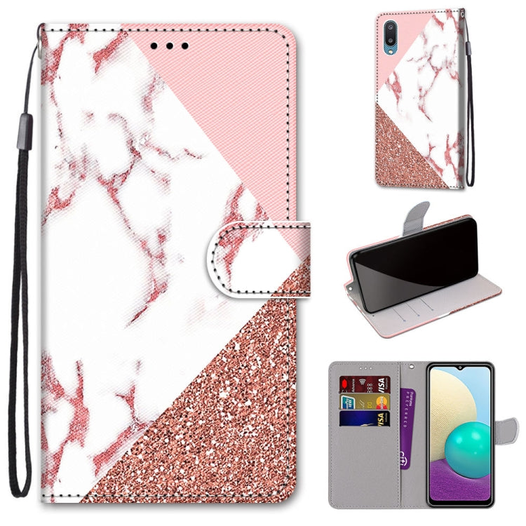 Coloured Drawing Cross Texture Horizontal Flip PU Leather Case with Holder & Card Slots & Wallet & Lanyard, For Samsung Galaxy A02 / M02, For Samsung Galaxy A02s / M02s