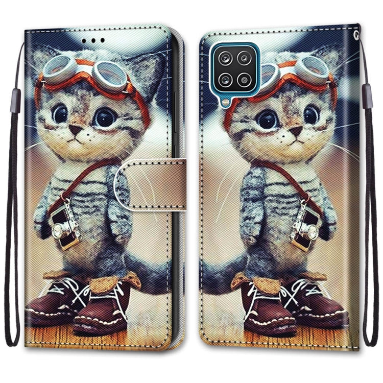 Coloured Drawing Cross Texture Horizontal Flip PU Leather Case with Holder & Card Slots & Wallet & Lanyard, For Samsung Galaxy A12 / M12, For Samsung Galaxy A32 5G