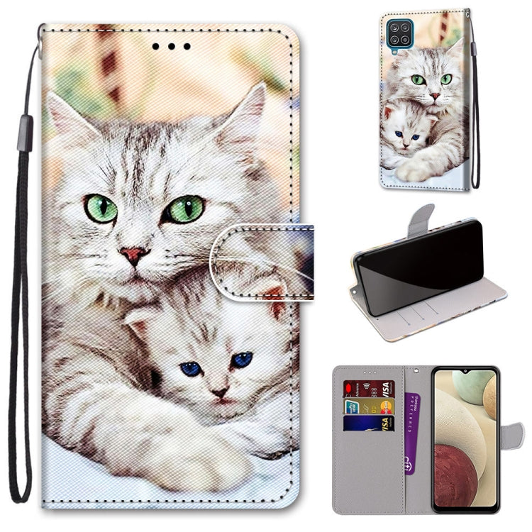 Coloured Drawing Cross Texture Horizontal Flip PU Leather Case with Holder & Card Slots & Wallet & Lanyard, For Samsung Galaxy A12 / M12, For Samsung Galaxy A32 5G