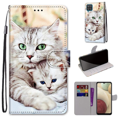 Coloured Drawing Cross Texture Horizontal Flip PU Leather Case with Holder & Card Slots & Wallet & Lanyard, For Samsung Galaxy A12 / M12, For Samsung Galaxy A32 5G