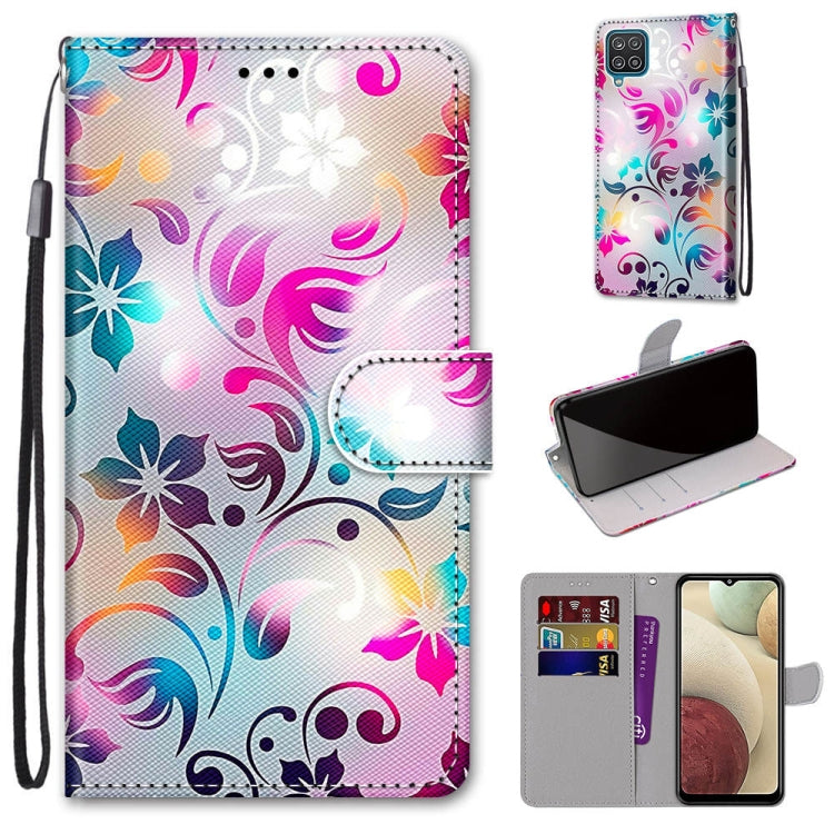 Coloured Drawing Cross Texture Horizontal Flip PU Leather Case with Holder & Card Slots & Wallet & Lanyard, For Samsung Galaxy A12 / M12, For Samsung Galaxy A32 5G