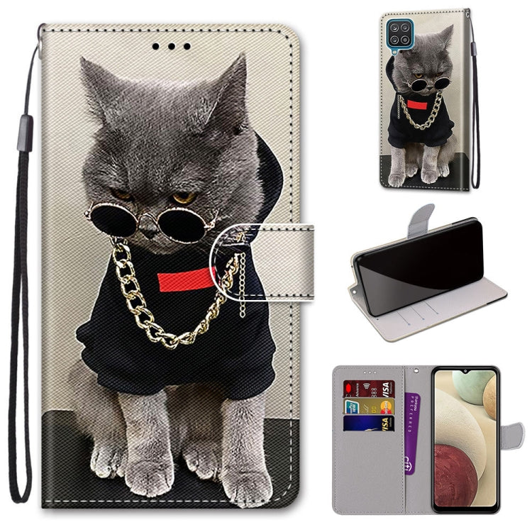 Coloured Drawing Cross Texture Horizontal Flip PU Leather Case with Holder & Card Slots & Wallet & Lanyard, For Samsung Galaxy A12 / M12, For Samsung Galaxy A32 5G